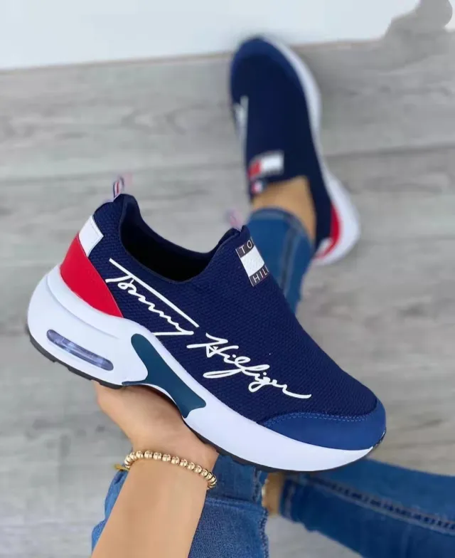 Air Cushion Lazy Dad Shoes Slip on Sneakers For Women Blue - Shop at LoveMi