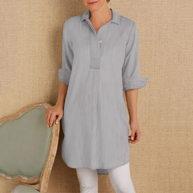 Women's Long sleeve V neck Shirt Gray - Shop at LoveMi