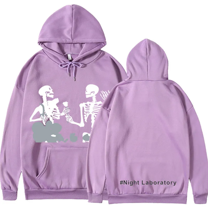 Night Laboratory Korean Style Versatile Personality Hoodie - Purple