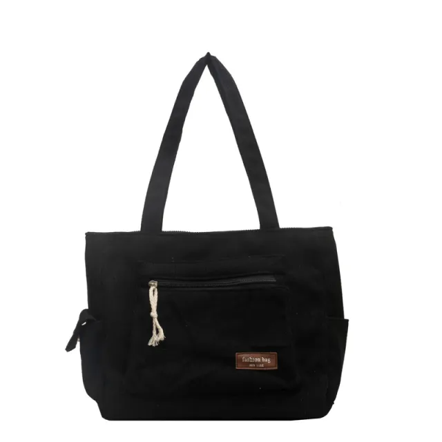 Large Capacity Woven Handbag Big Bag Women's New Canvas Black - Shop at LoveMi