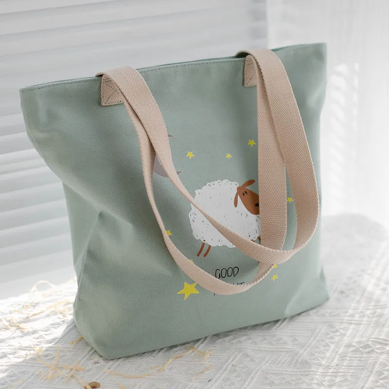 Women's Canvas Artistic Portable One-shoulder Mummy Tote Bag - Green