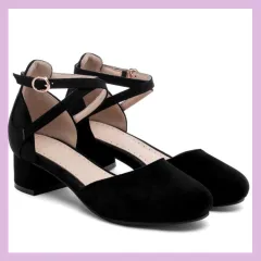Spring And Summer New Popular Flat Mid Heel Women's Spring Shoes Cool Pumps With Skirt - Black - View 1