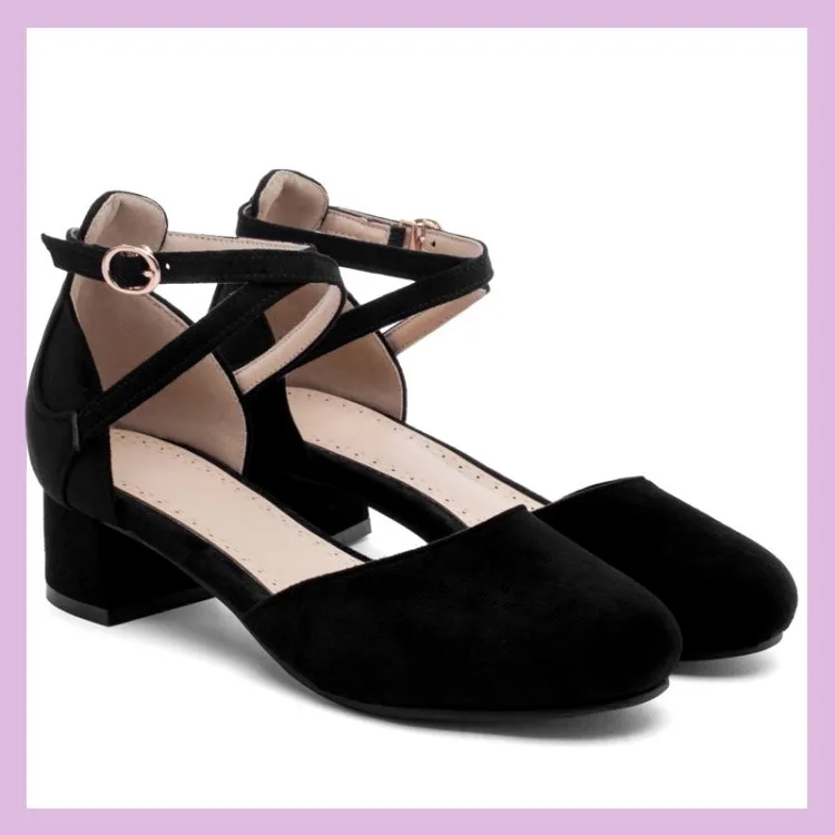 Spring And Summer New Popular Flat Mid Heel Women's Spring Shoes Cool Pumps With Skirt - Black