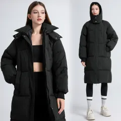 Loose Down Cotton Jacket Women's Coat - Black - View 1