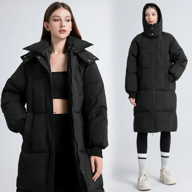 Loose Down Cotton Jacket Women's Coat Black - Shop at LoveMi