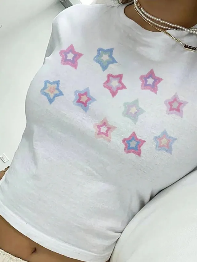 Womens Stylish Versatile Slim fit Top With A Printed Pattern White - Shop at LoveMi