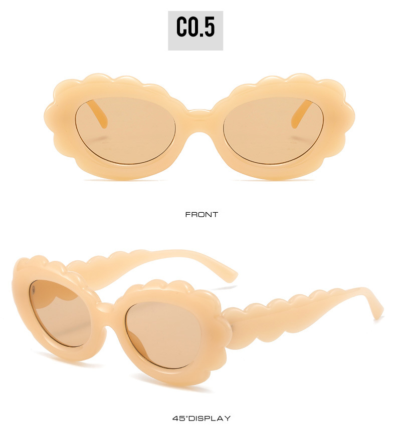 Personalized Clouds Oval Sunflower Flowers Sun Protection Glasses - Image 6