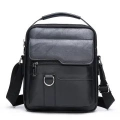 Casual Crossbody Men's Document Small Backpack - Black - View 1