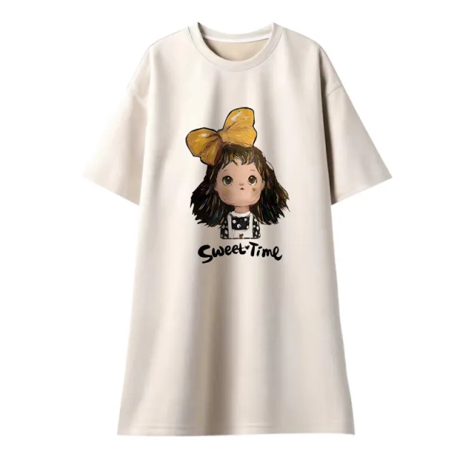 Fashion Casual Cute Youth looking Small T shirt Skirt Milk Tea Color - Shop at LoveMi