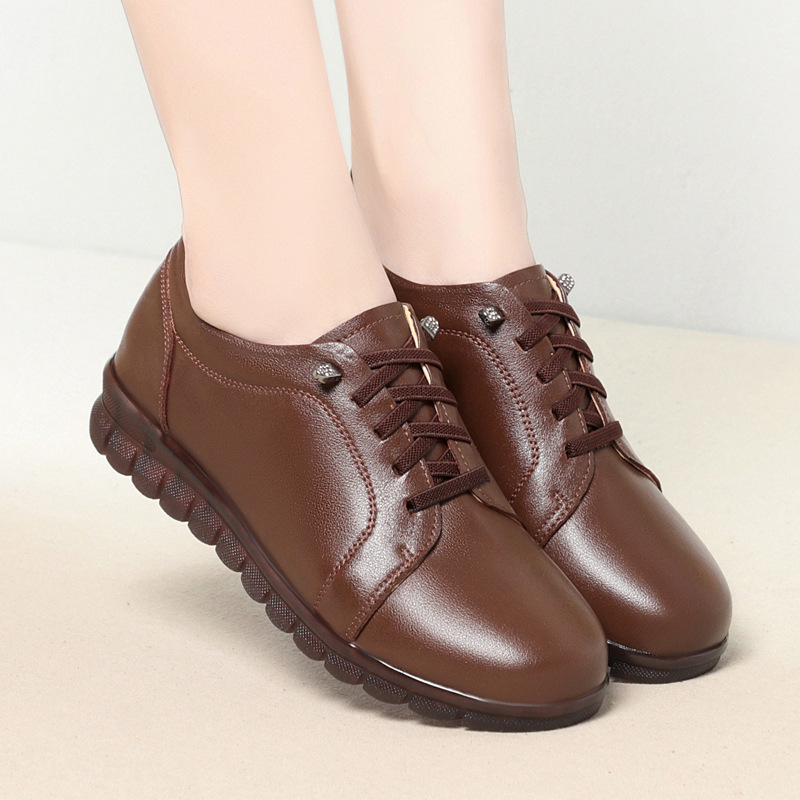 Womens Black Leather Shoes Soft Leather Soft Sole And Upper