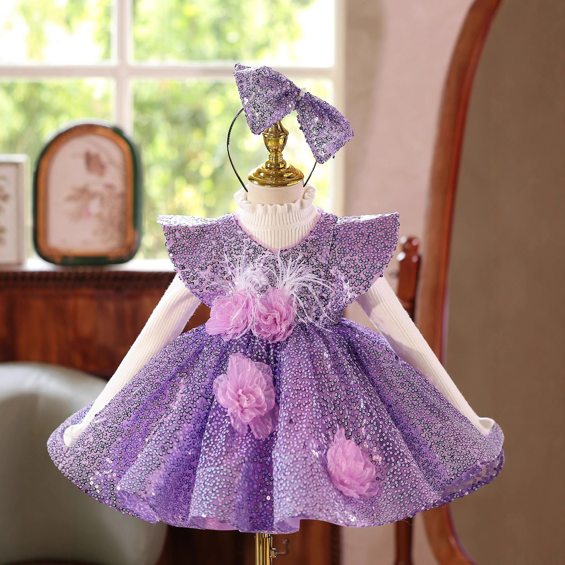 Girls First Birthday Formal Dress High-end Hostess Outfit