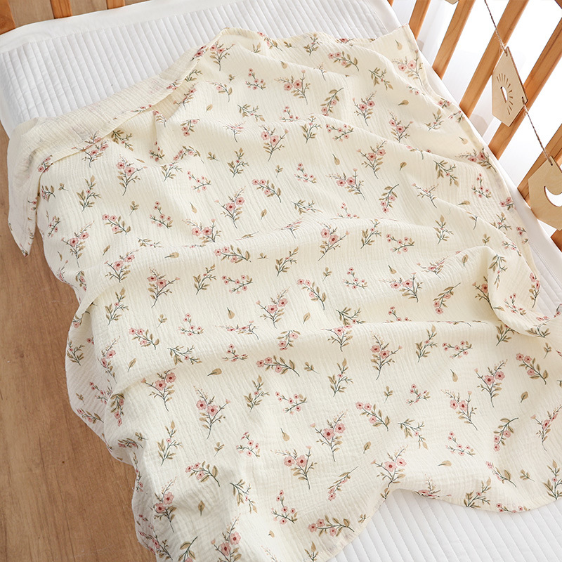 Solid-color Double-layer Pure Cotton Gauze Swaddle Blanket For Babies