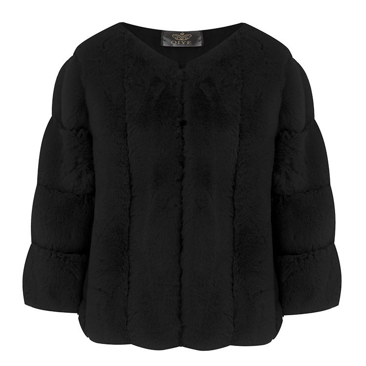 Women's Popular Imitation Fur Short Round Neck Coat Women's Fashion New Top