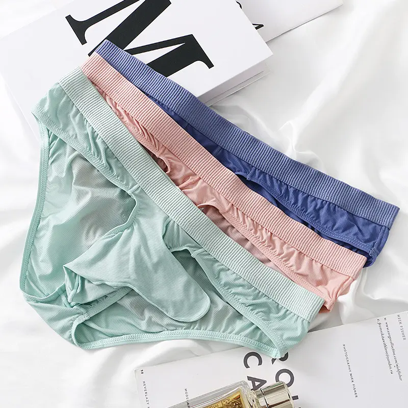 Low Waist Briefs Underwear Ice Silk Men's
