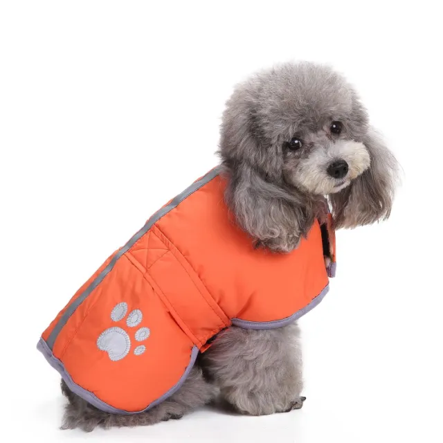 Reflective Dog Cotton Clothes Winter Orange Two Sides - Shop at LoveMi