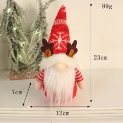 New Snowflake Antlers Doll Nordic Knitted Faceless Doll Christmas Decorations - Q128 Beard Doll - View 1