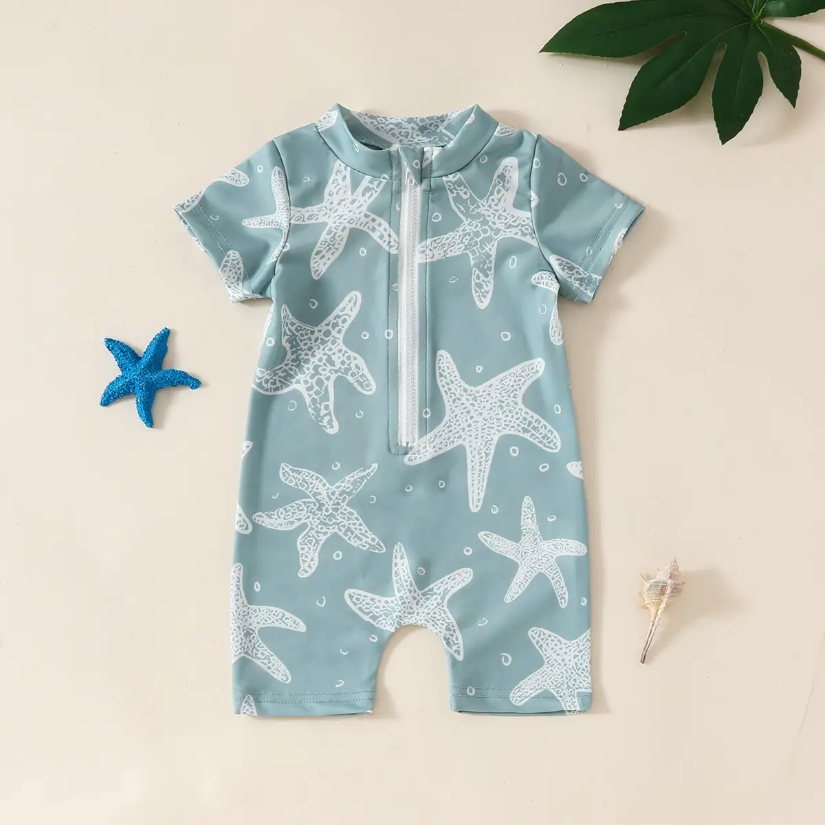 Boys' Infant Summer Swimsuit Printed Jumpsuit