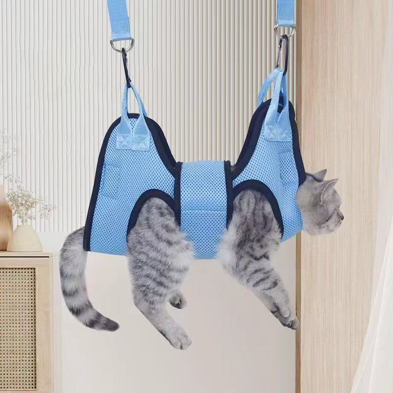 Pet Grooming Hammock For Cats And Dogs With A Hanging Nail-clipping Holder