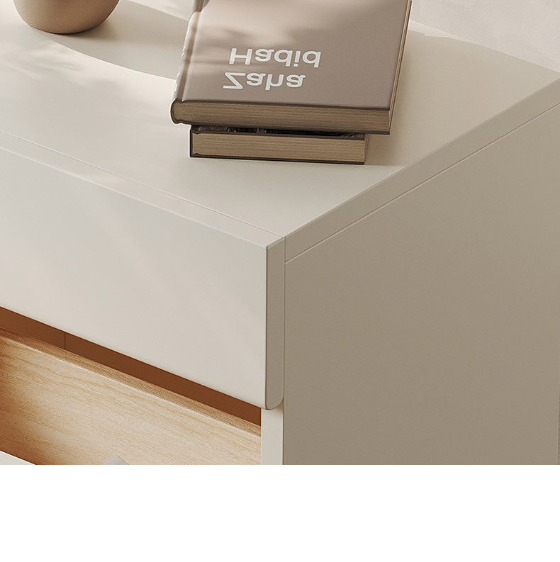 Cream bedside table, solid wood
