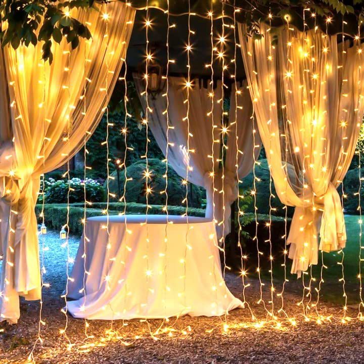 LED Curtain Icicle Waterfall Backdrop Fairy Waterproof Colored Lights