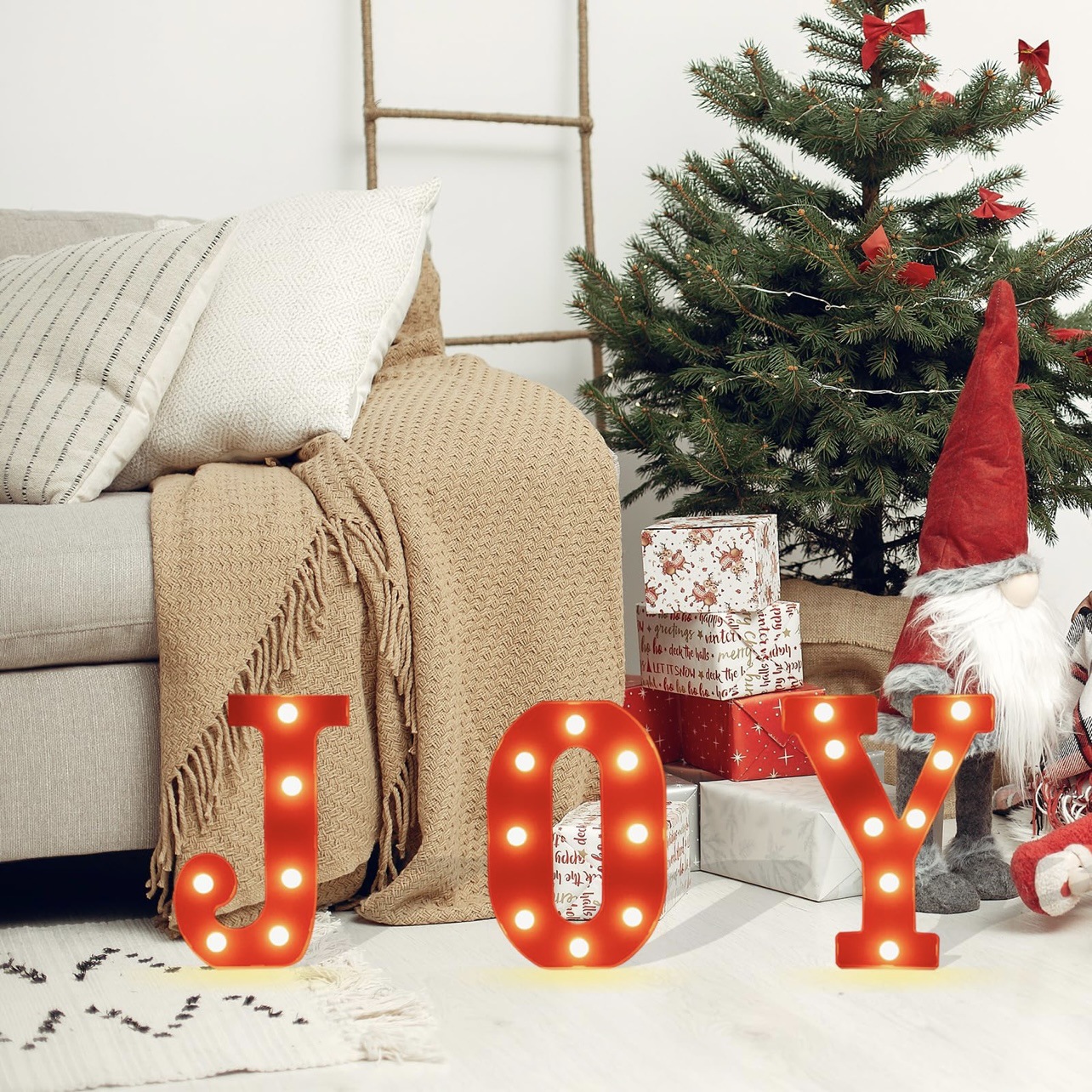 Title 22, Merry Christmas Letter Light JOY Decorative Let...