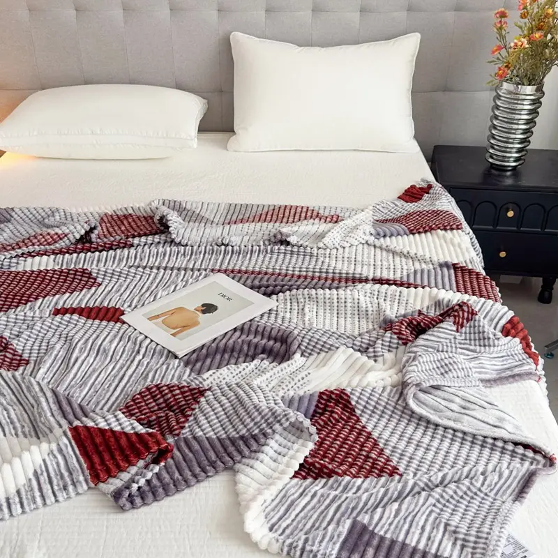 Diamond Pattern Tufted Printed Blanket - Soft