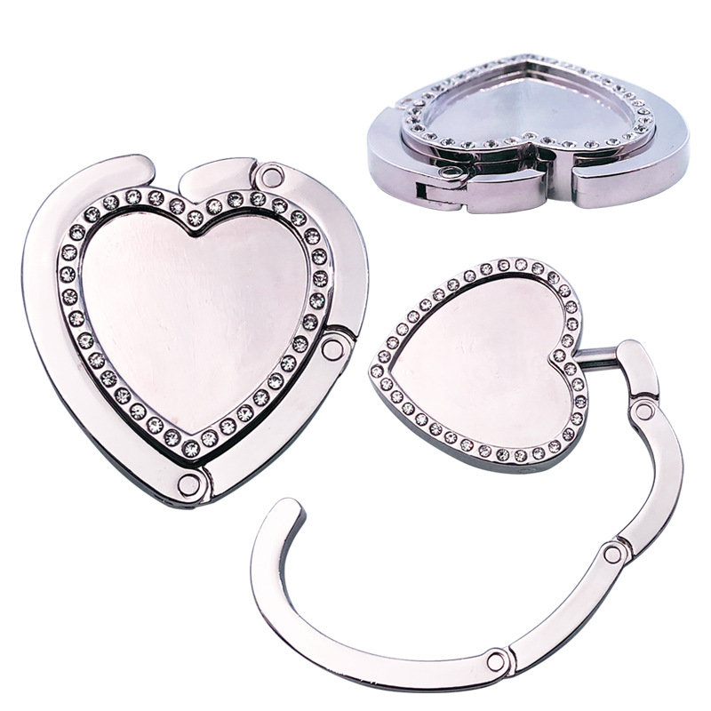 Single Row Diamond Heart-shaped Pannier Bag Folding Table Side Hook