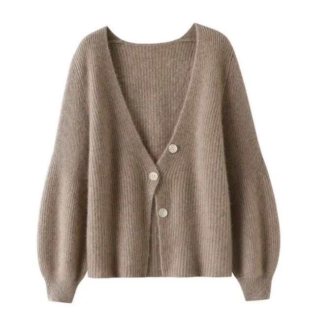 Women's Autumn And Winter New Solid Color Loose Long Sleeves Top Khaki - Shop at LoveMi