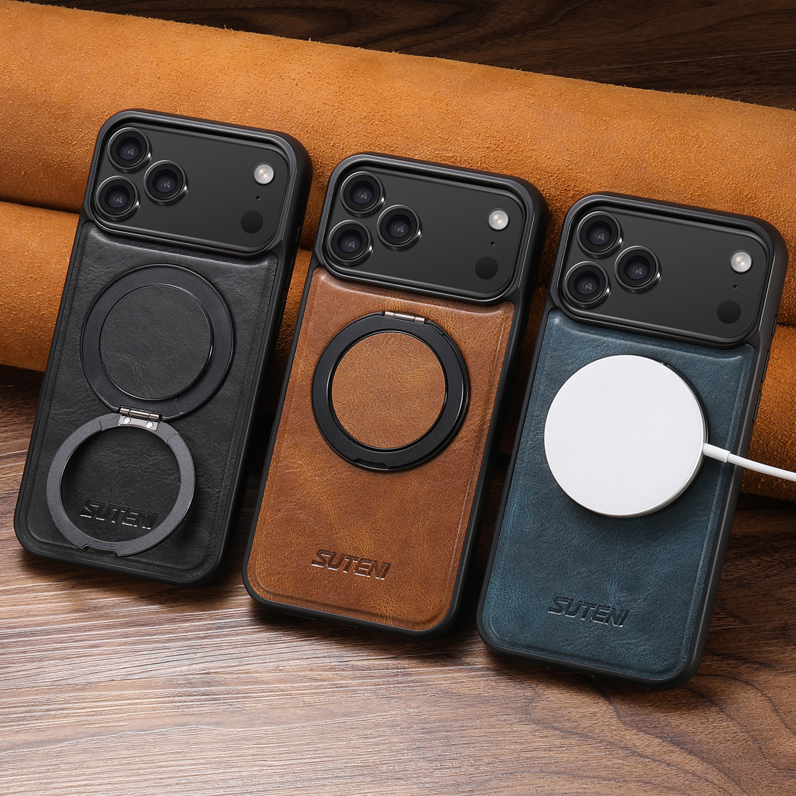 Leather Magnetic Wireless Charging Phone Case