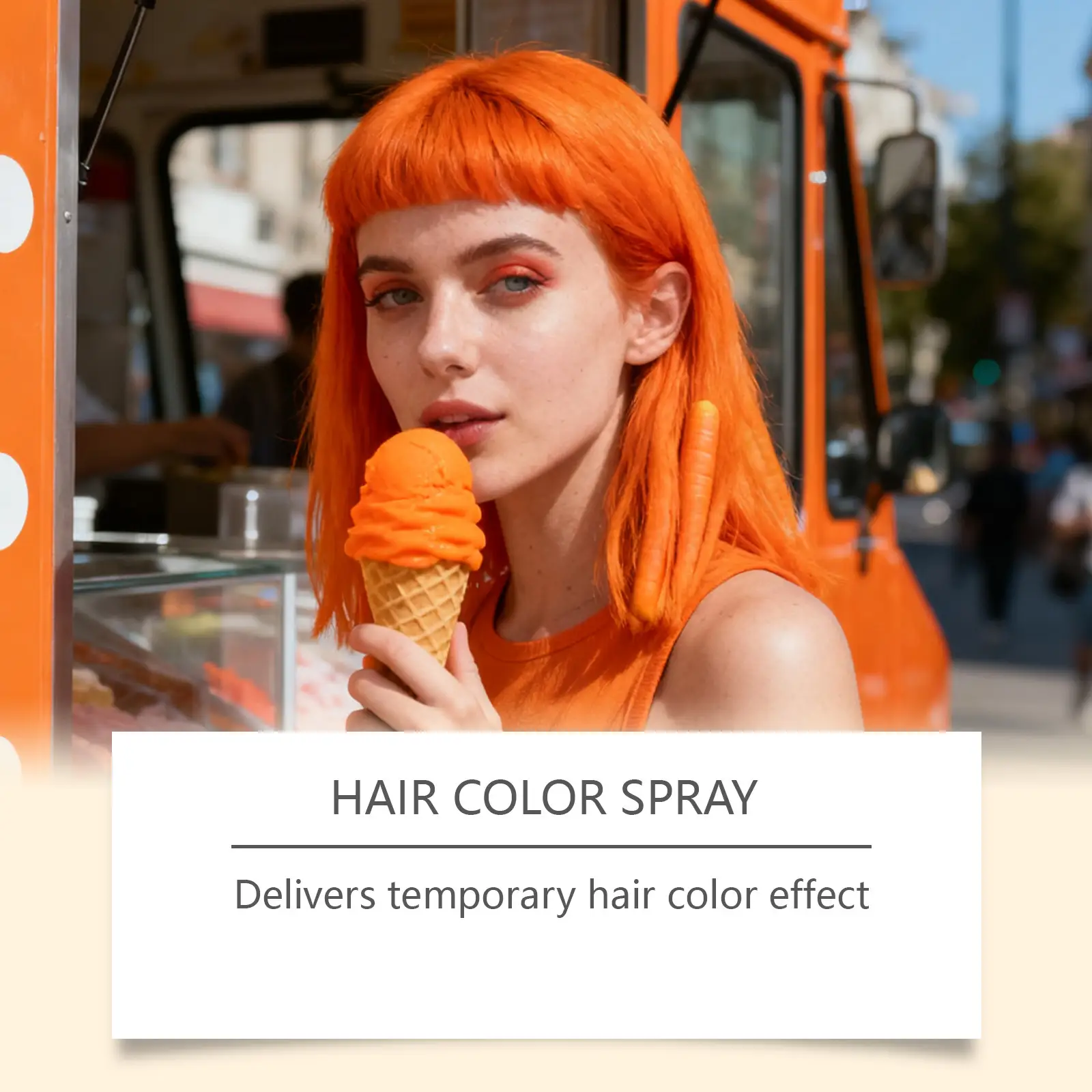 Temporary Orange Hair Spray For Gentle Even Color Correction And A Shiny Uniform Finish