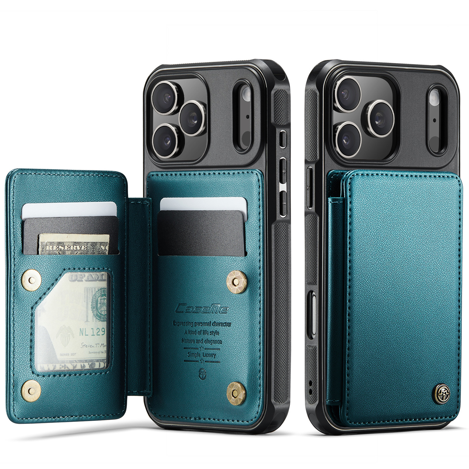 Flip Phone Case With Card Slot Protective Leather Case For Anti Scan Design 8