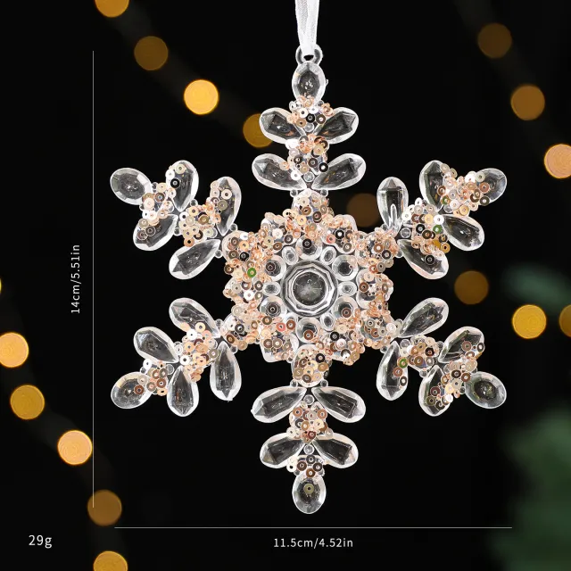 Christmas Decorations Sequined Acrylic Pendant Snowflake - Shop at LoveMi