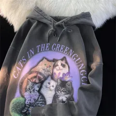 Autumn And Winter New Special-interest Design Couple Wear Pullover Long Sleeve - Dark Grey With Velvet - View 1