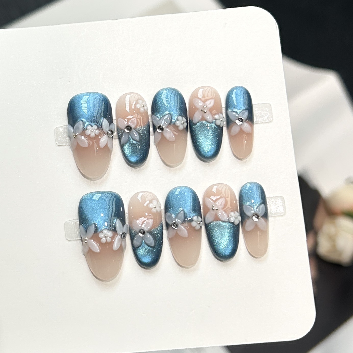 Removable Daily Style Advanced Hand-made Manicure Fake Nail Patch