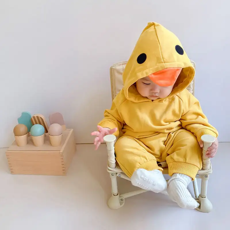 Infant Spring And Autumn Hooded Western Style Romper