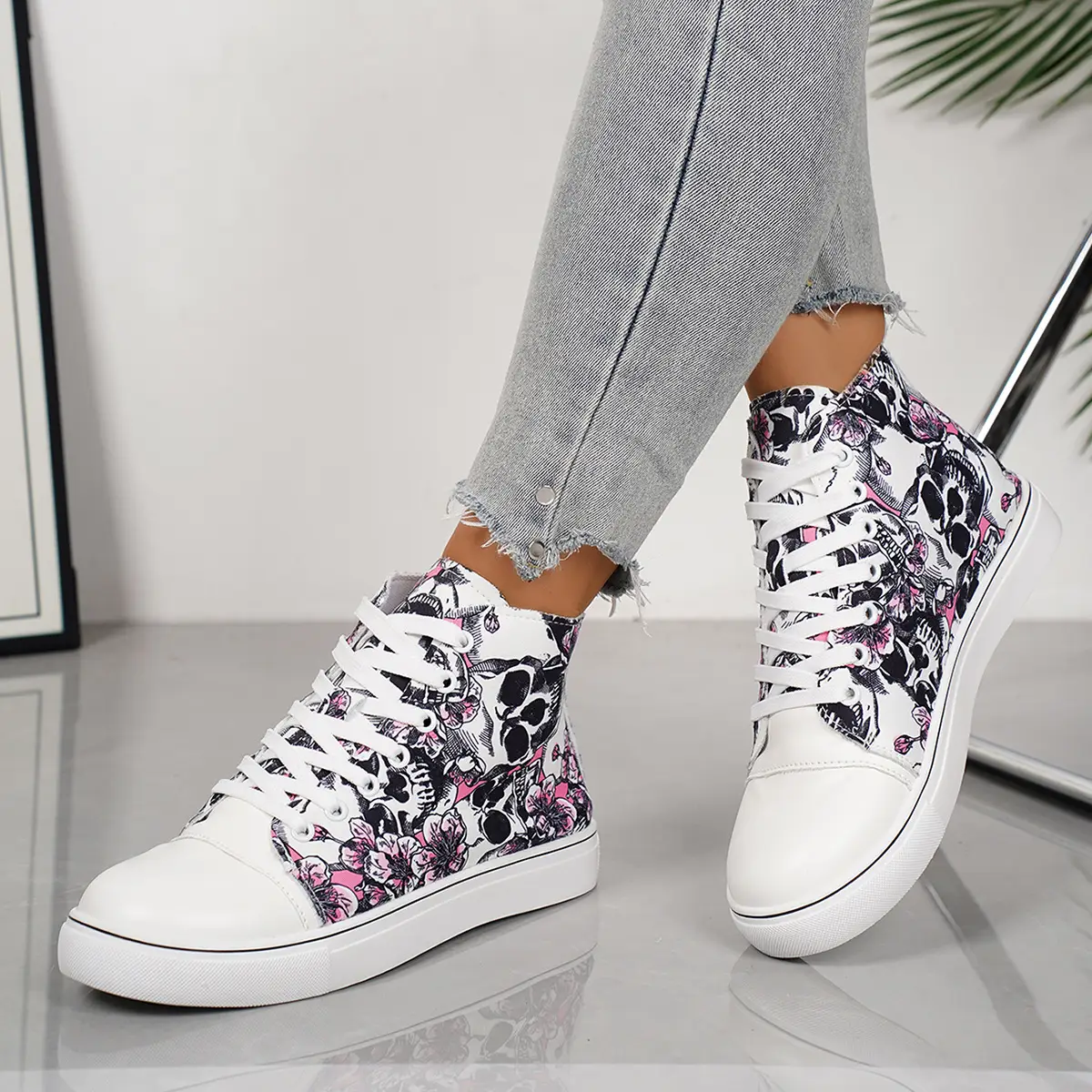 Spring autumn New-style Large-size Casual High-top Single-layer Shoes For Women