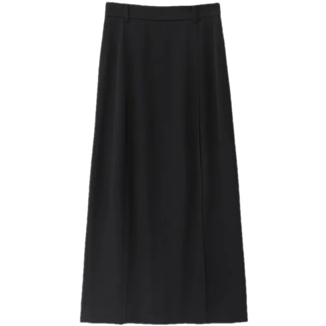 Street Style Black Pleated Straight Loose Slim High Waist Skirt For Women Black - Shop at LoveMi