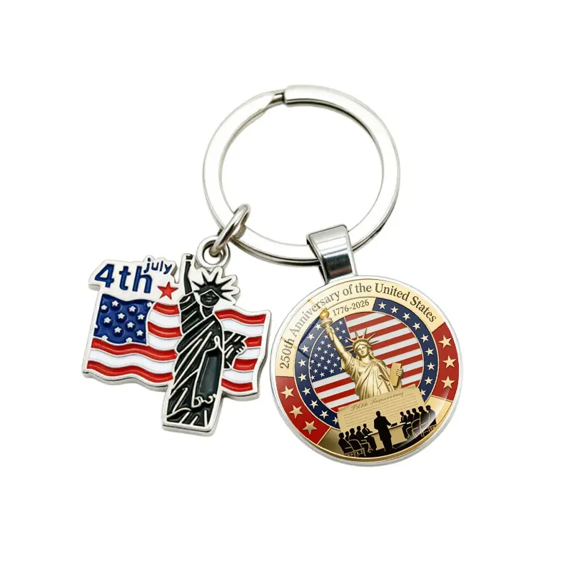 US 250th Anniversary Commemorative Car Keychain