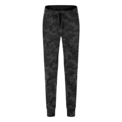 Simple Straight Sports And Leisure Elastic Ankle-tied Cropped Pants - Black Camouflage - View 1