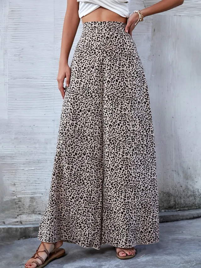 High Waist Loose Big Leg Swing Women's Casual Trousers Mixed Color - Shop at LoveMi