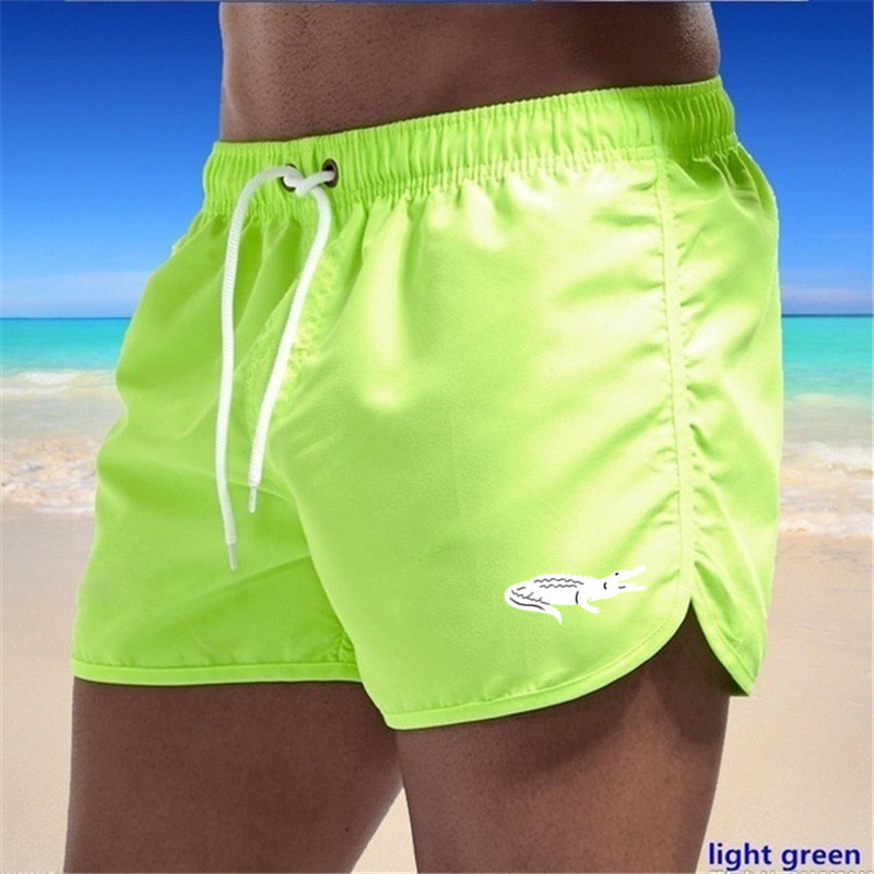 Mens Fashionable Beach Shorts Polyester Multi-Color Sports Three-Quarter-Length Shorts 3