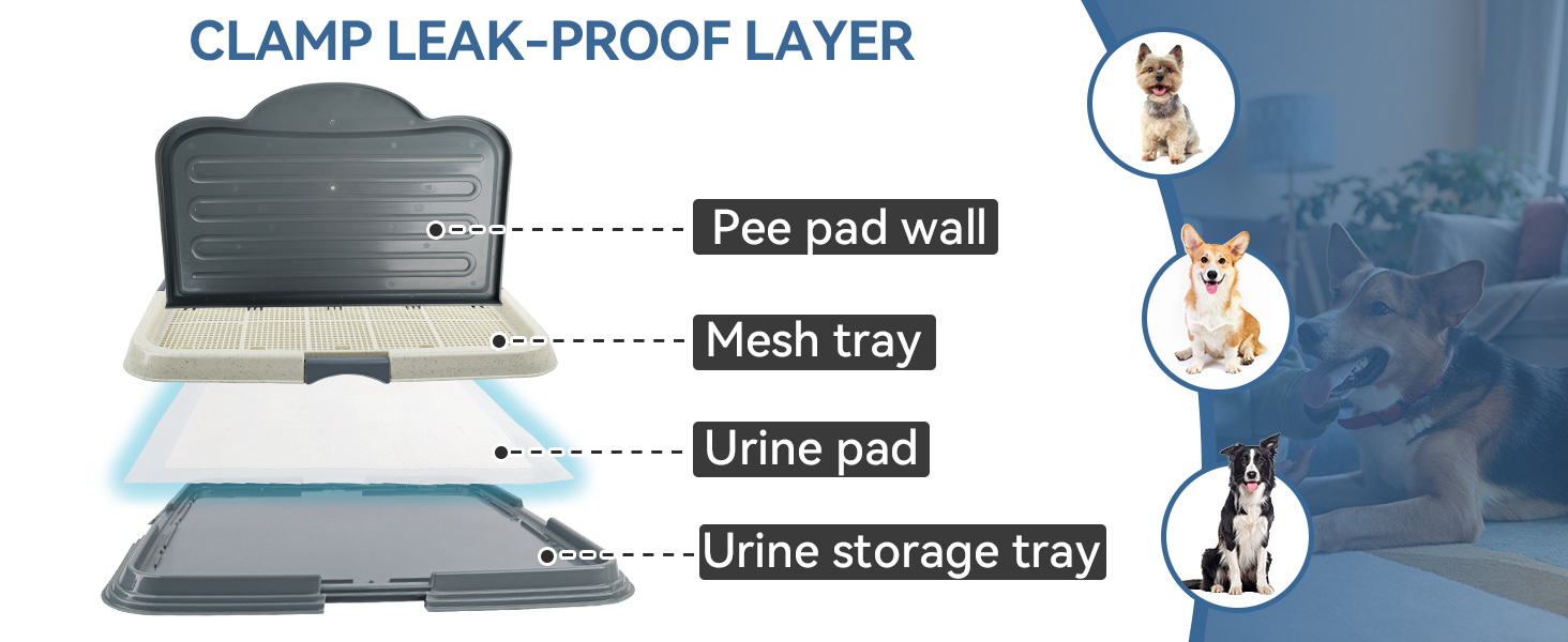 Mesh Dog Potty Training Tray with Wall Mount Clip - Portable Puppy Toilet Pad Holder for Indoor Use detail photo 11