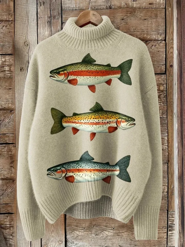 Women's Christmas Printed Turtleneck Sweater 1 E127 5Xl - Shop at LoveMi