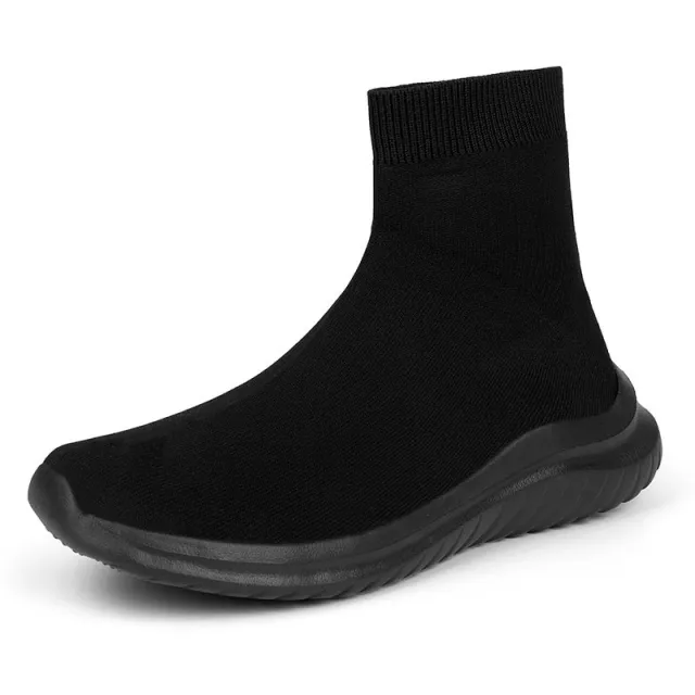 Flying Woven High top Black And Round Flat White Shoes Women Black - Shop at LoveMi