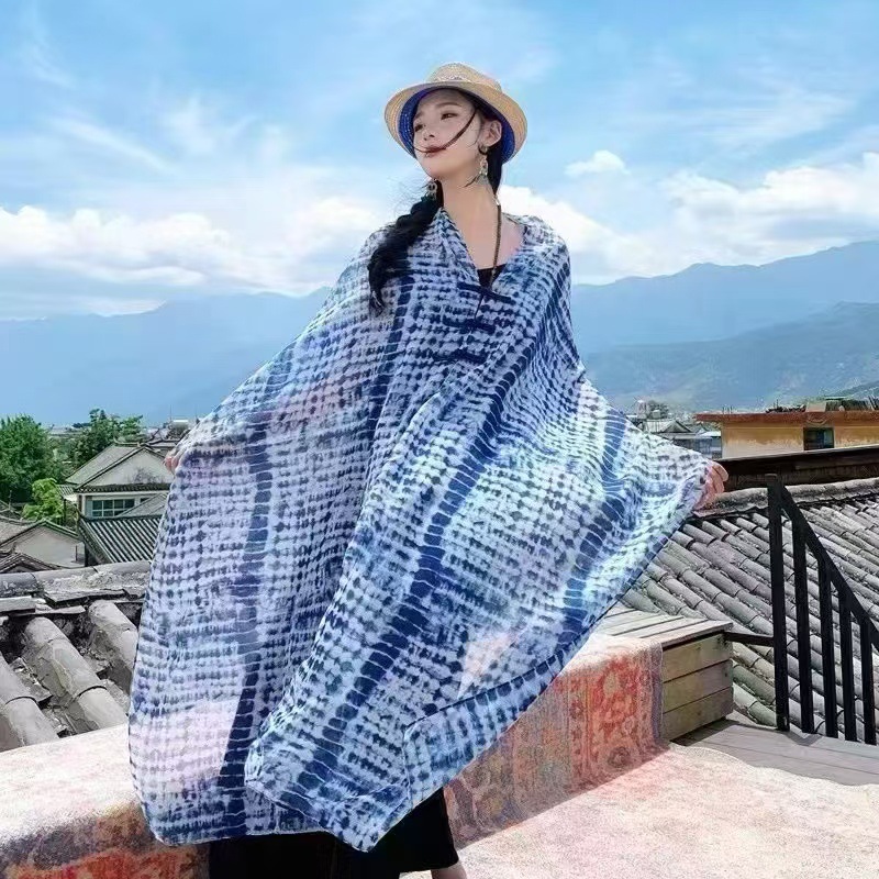 Popular Ethnic Style Shawl Summer Travel Wear Retro Buckle Sun Protection Coat