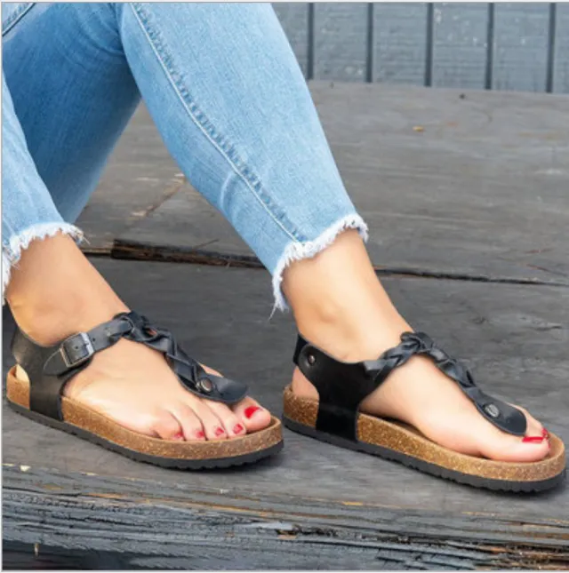 Women's Summer Flat Flip flops Black - Shop at LoveMi