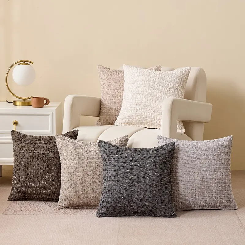 Multicolor Woven Throw Pillow In Sandstone