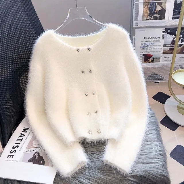 Knitted Cardigan Sweater Coat For Women White - Shop at LoveMi