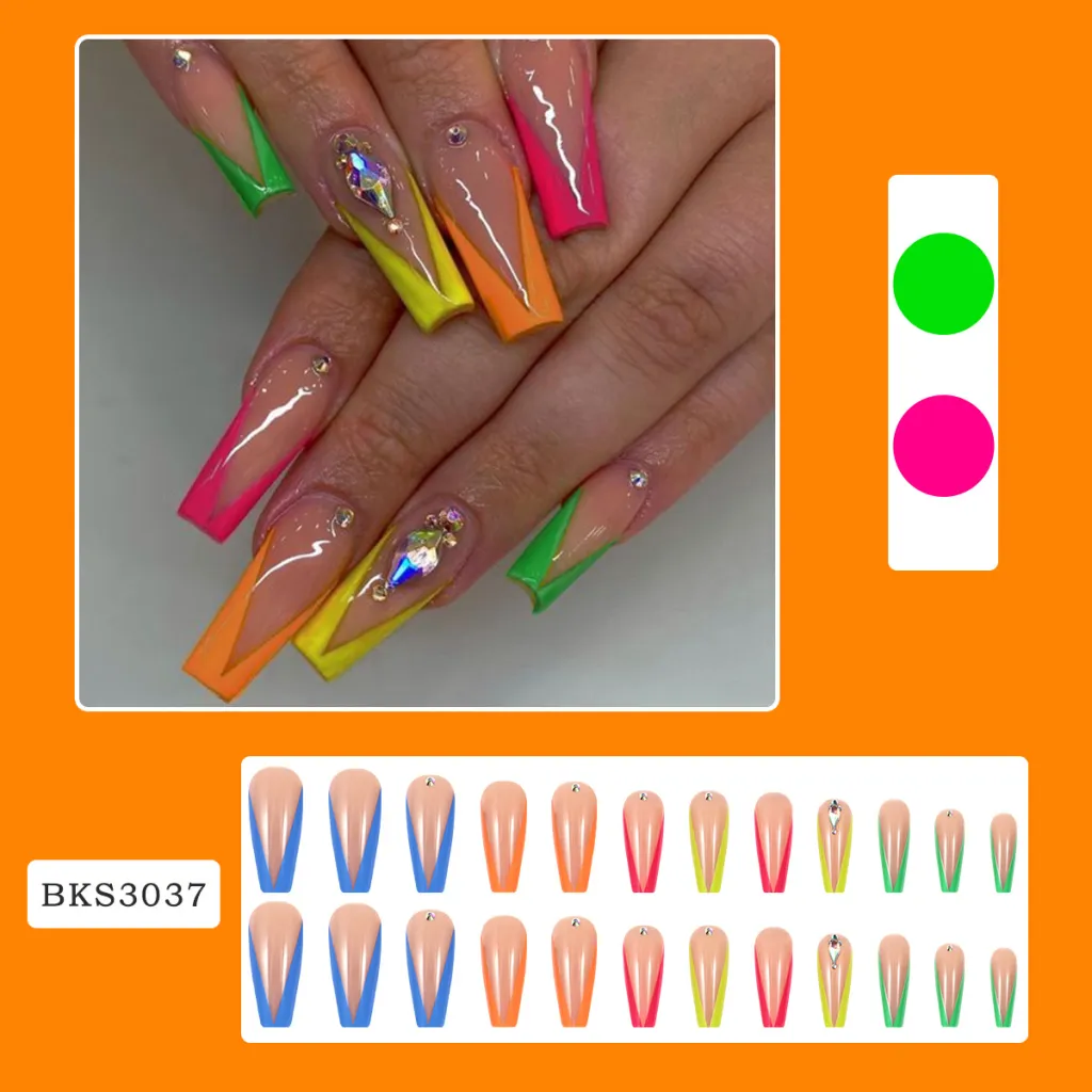 Diamond Color Wear Nail Tip Detachable - Bks3037 Color