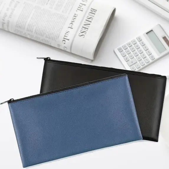 Leather Zip Pouch Minimalist Storage Clutch Bag